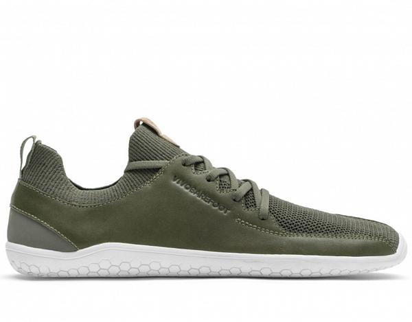 Vivobarefoot PRIMUS KNIT M Olive Green Leather